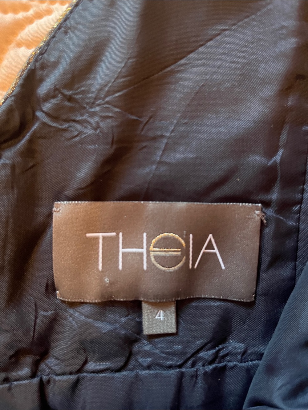Theia Gold Foil Fit & Flair Dress - Picture 9 of 12